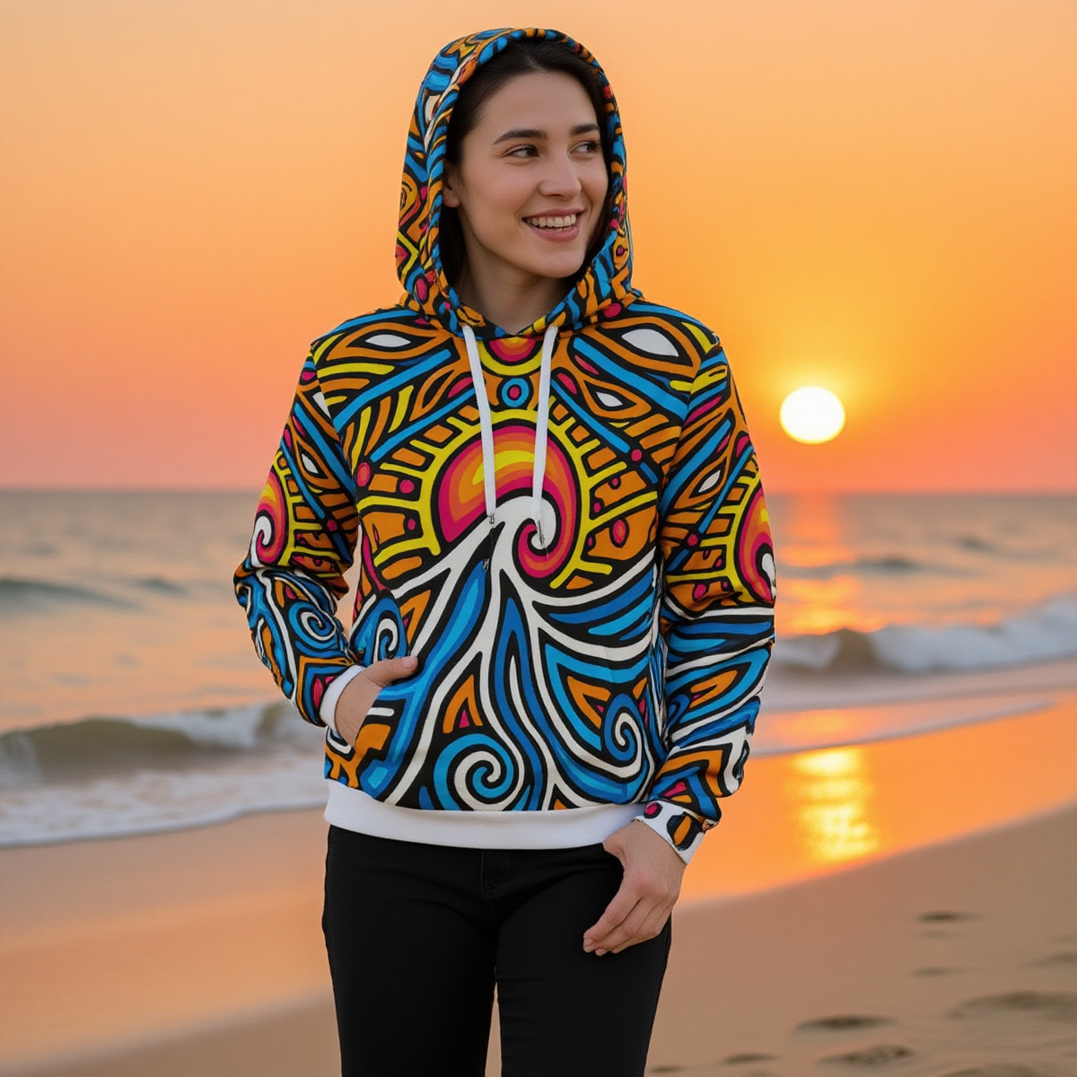Sunset Wave - Thick Hoodie