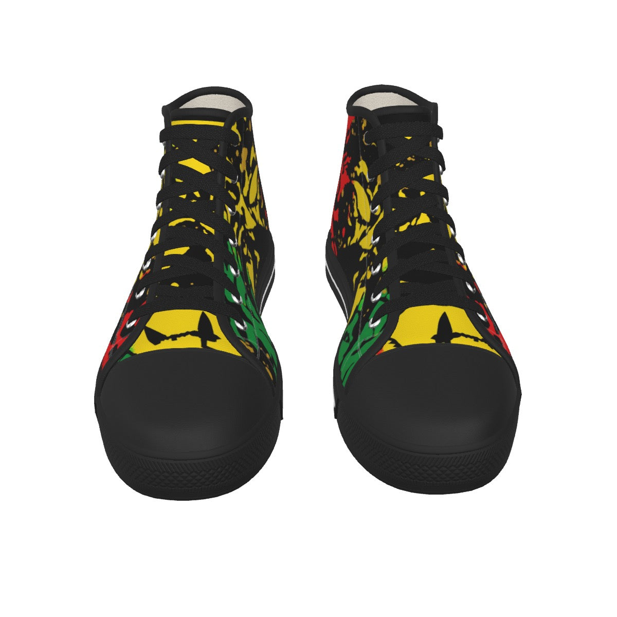 Rasta Lion - Black Canvas Shoes