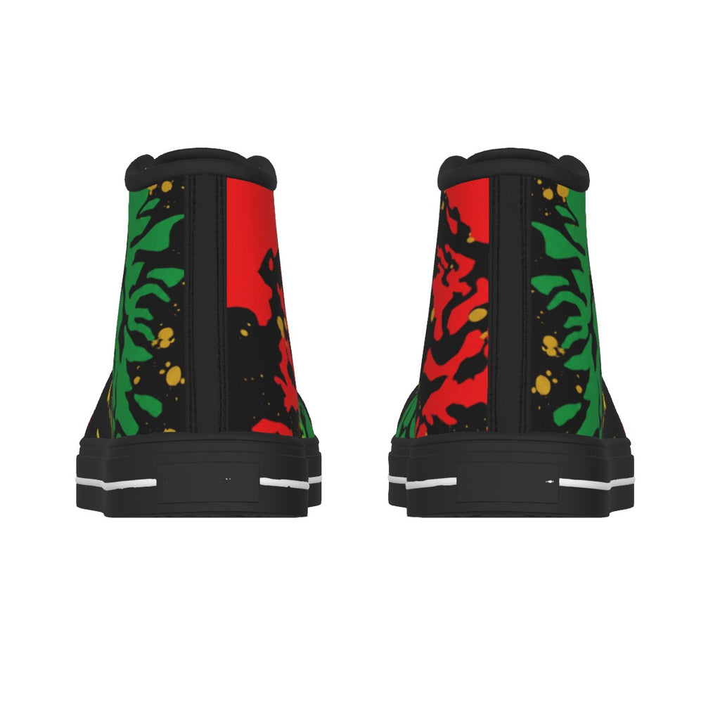 Rasta Lion - Black Canvas Shoes