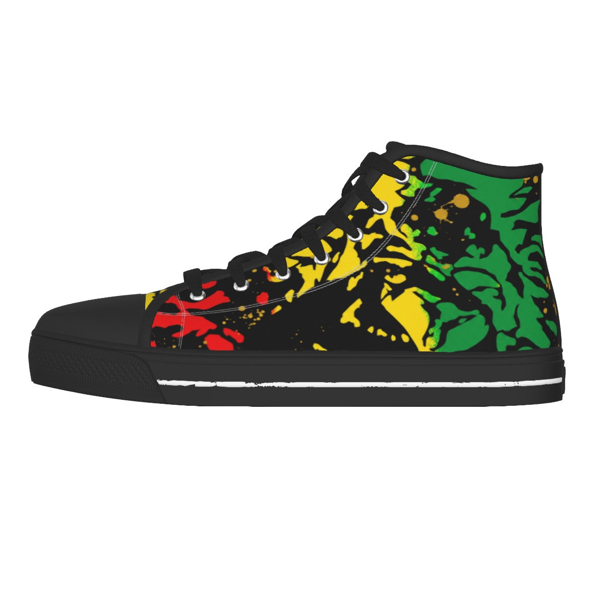 Rasta Lion - Black Canvas Shoes